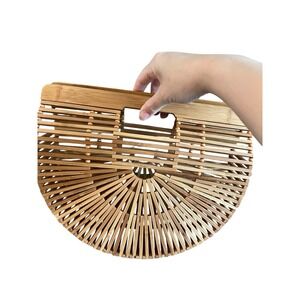 Viral Cult Gaia Gaia's Ark Small Bamboo‎ Clutch Handbag Bag Natural New in Box
